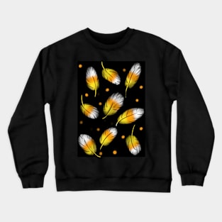 Candy Corn colored Leaves on black Crewneck Sweatshirt